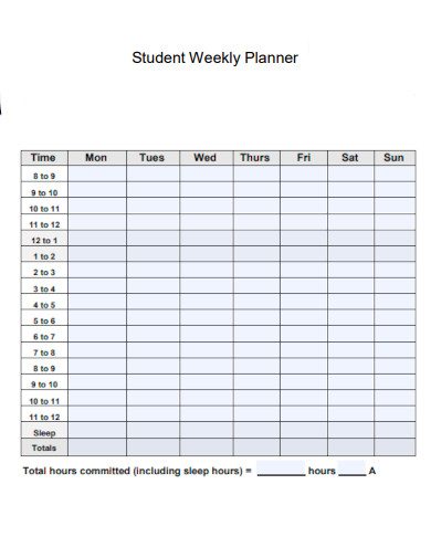 Student Weekly Planner