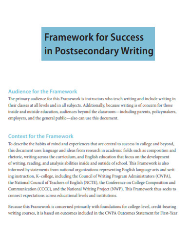 Success in Postsecondary Writing