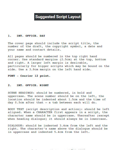 Suggested Script Layout