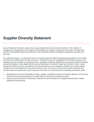 Supplier Diversity Statement