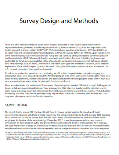 Survey Design and Methods