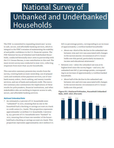 Survey of Unbanked and Underbanked Households