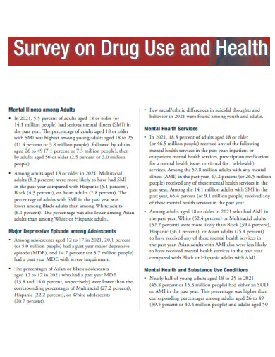 Survey on Drug Use and Health
