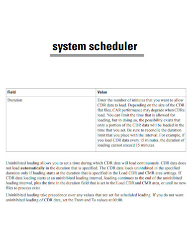 System Scheduler