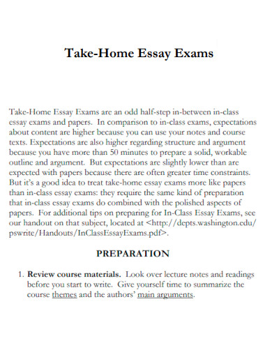 Take Home Essay Exams