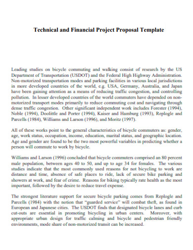 Technical and Financial Project Proposal Template