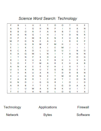 Technology Science Word Search