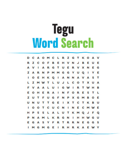 Tegu Word Search