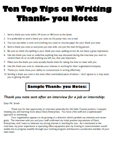 Ten Top Tips on Writing Thank You Notes