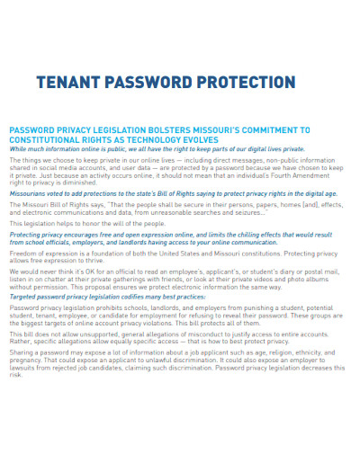 Tenant Password Protection