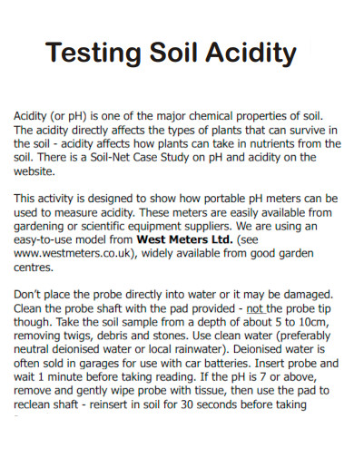 Testing Soil Acidity