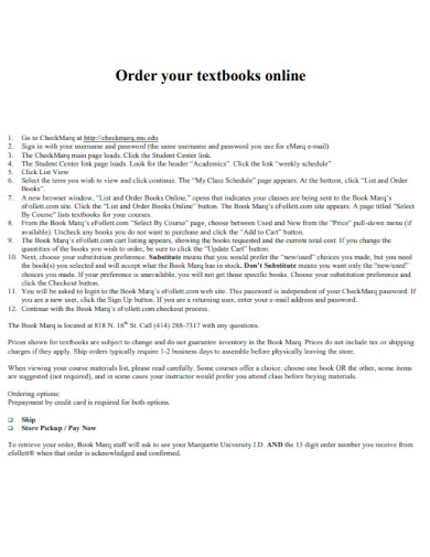 Textbook Online Order