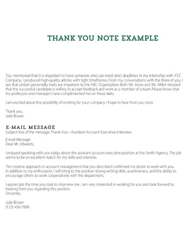Thank You Notes Example