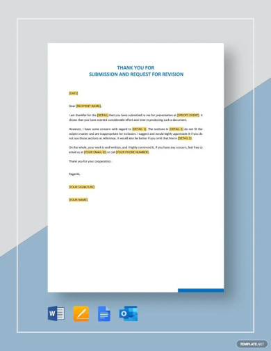 Thank You for Submission and Request for Revision Template