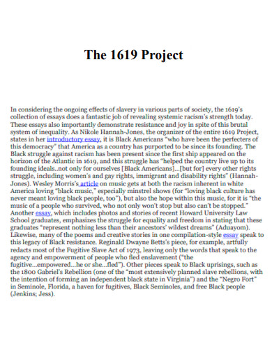 The 1619 Project Article