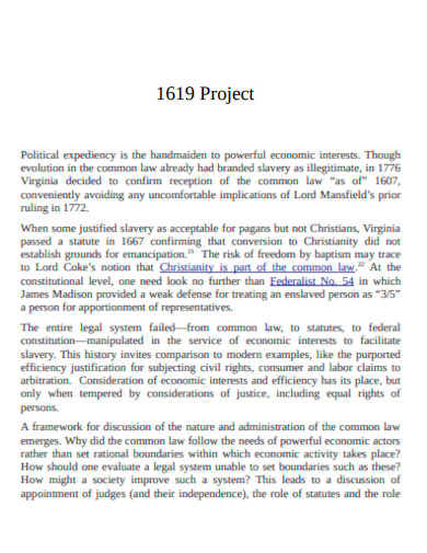 The 1619 Project Case Study