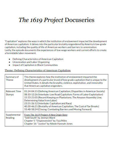 The 1619 Project Docuseries