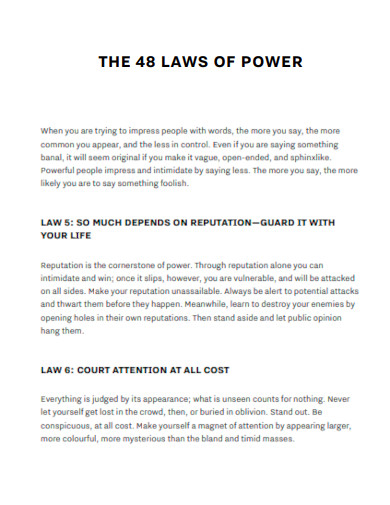 15 FREE 48 Laws Of Power Samples To Download