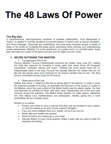 The 48 Laws of Power Order