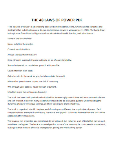 The 48 Laws of Power in PDF