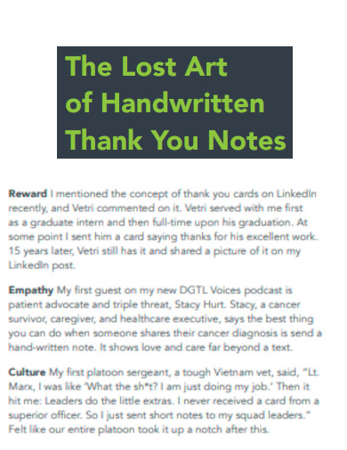 The Lost Art of Handwritten Thank You Notes