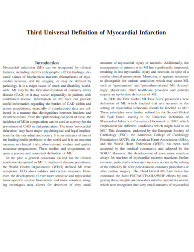 Third Universal Definition of Myocardial Infarction