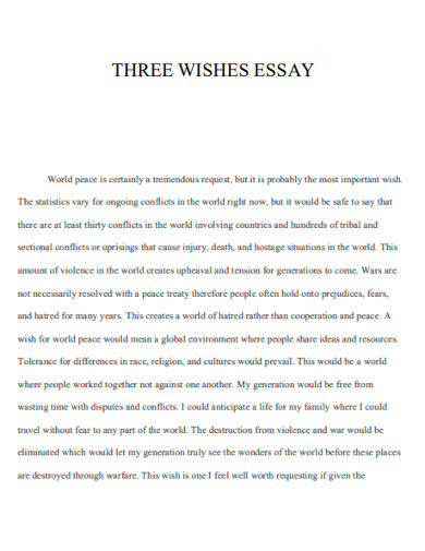 Three Wishes Essay