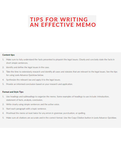 Tips for Writing Effective Memo