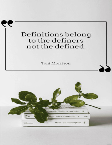 Toni Morrison Definitions belong to the definers not the defined