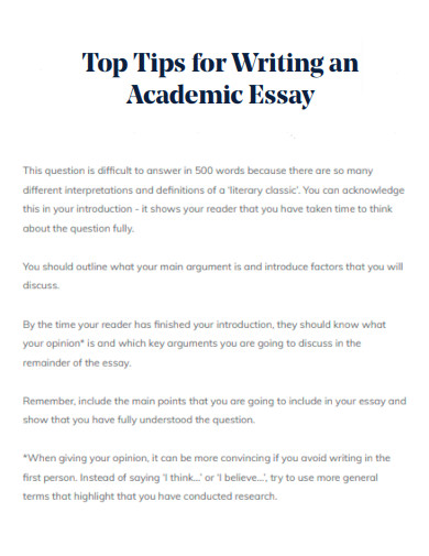 Top Tips for Academic Essay