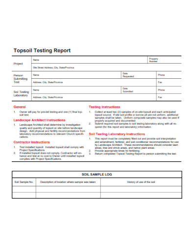 Topsoil Testing Report