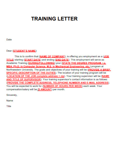 Training Letter