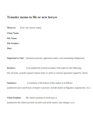 Transfer Memo to File 