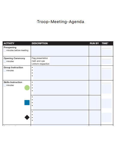 Troop Meeting Agenda