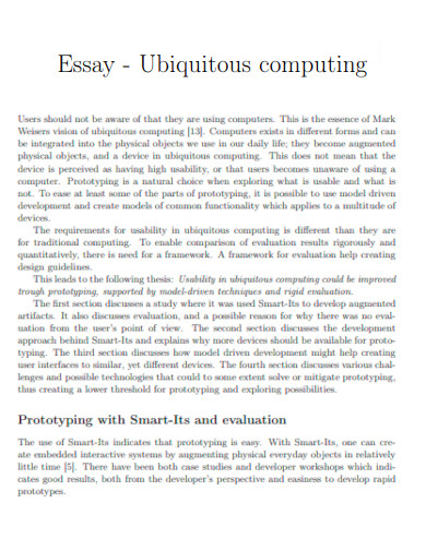 Ubiquitous Computing Essay