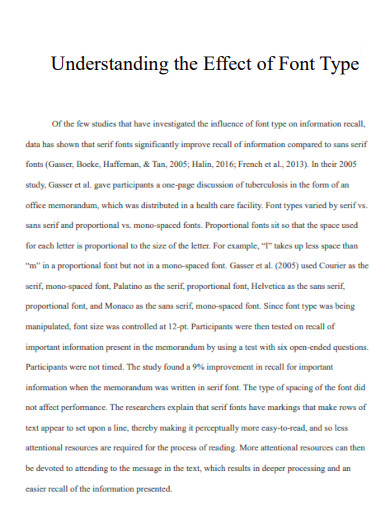 Understanding the Effect of Font Type 