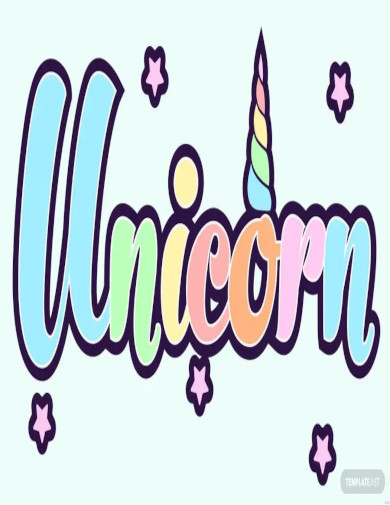 Unicorn Lettering Background