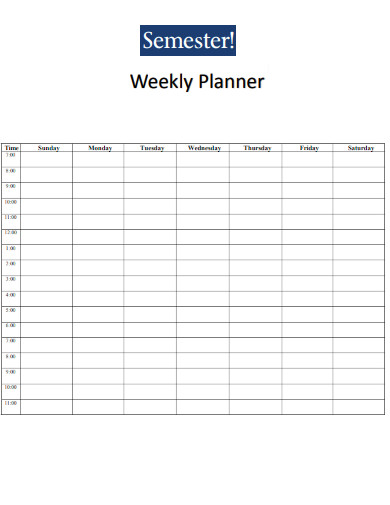University Weekly Planner