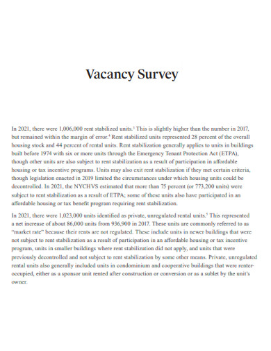Vacancy Survey