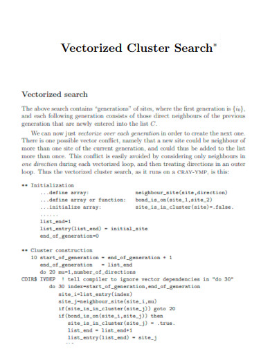 Vectorized Cluster Search