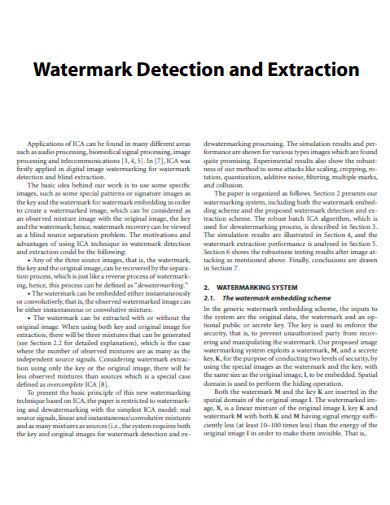 Watermark Detection and Extraction