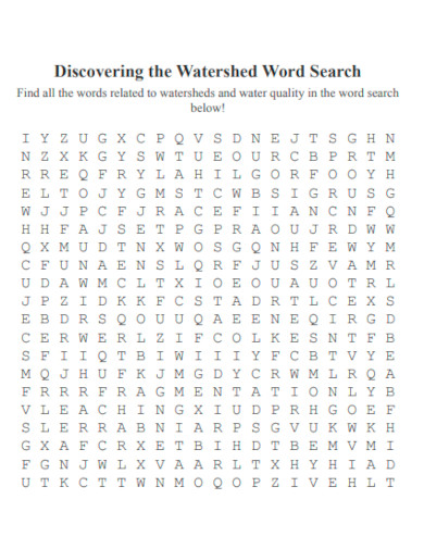 Watershed Word Search