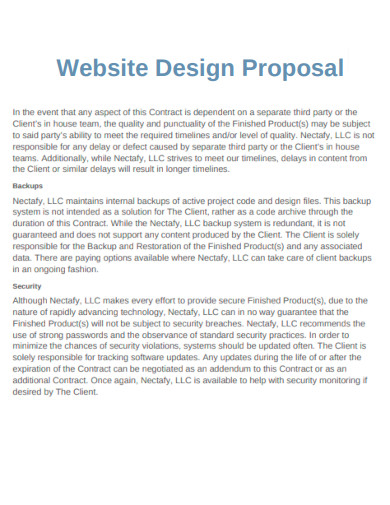 Website Design Proposal