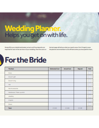 Wedding Planner for Bride