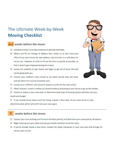 Week Before Moving Packing Checklist