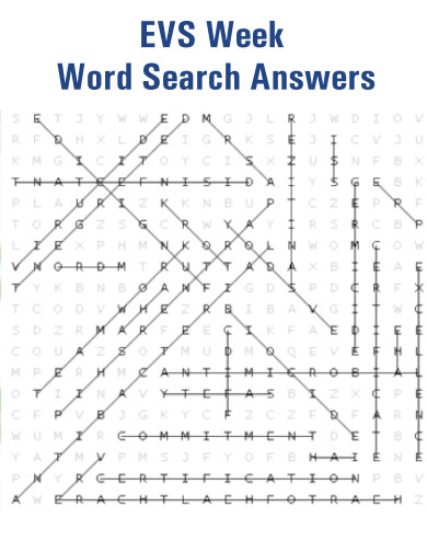 Week Word Search Answers