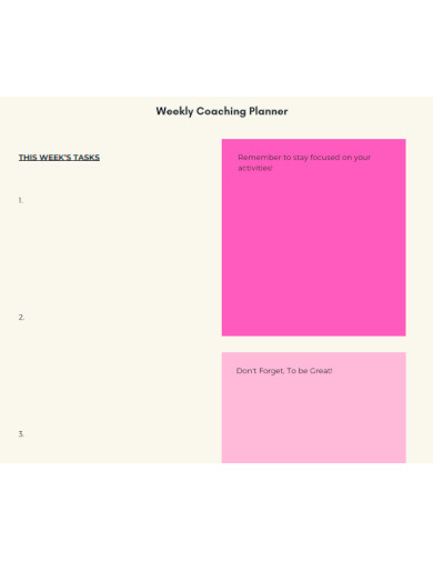 Weekly Coaching Planner