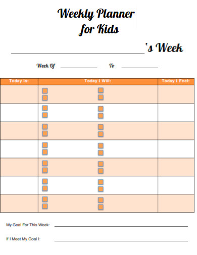 Weekly Planner for Kids