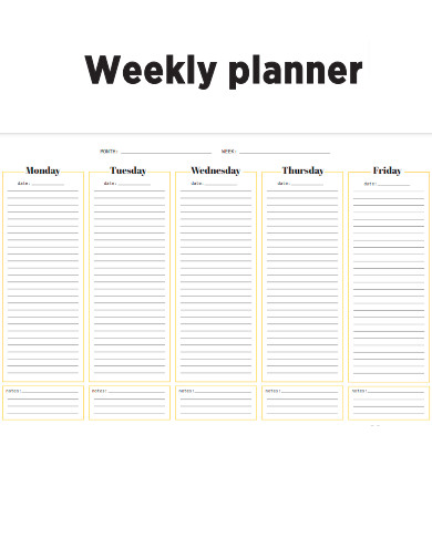 Weekly Planner with Notes
