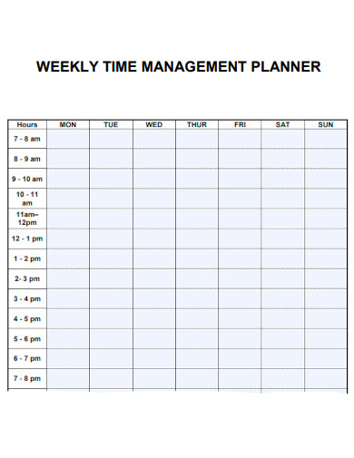 Weekly Time Management Planner